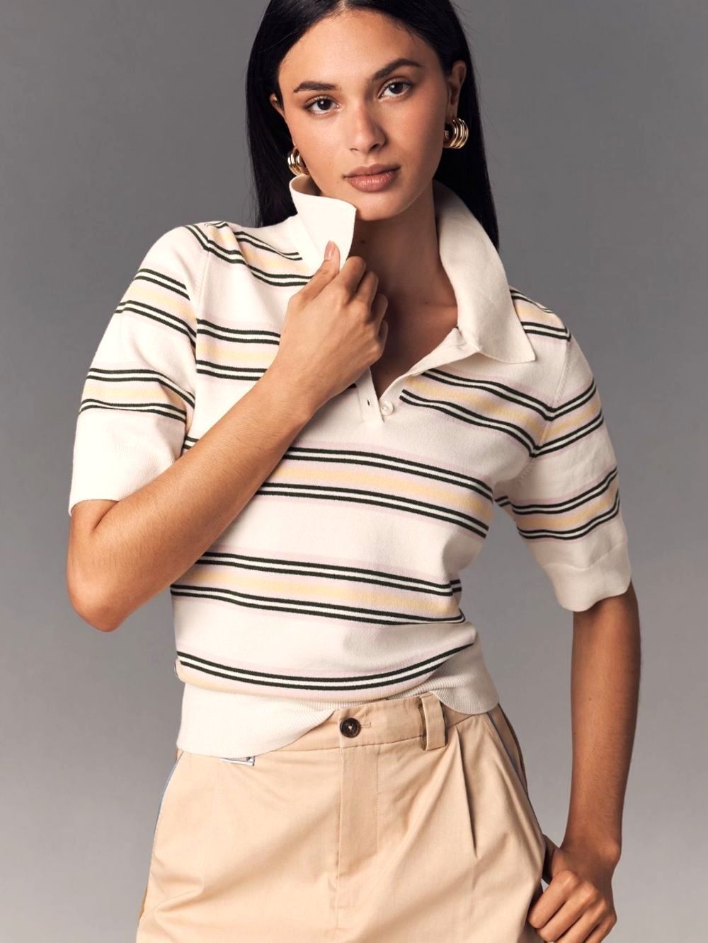 REFORMATION Sold-Out Bestselling Campbell Knit Rugby Polo Top Sz S SO CUTE!!